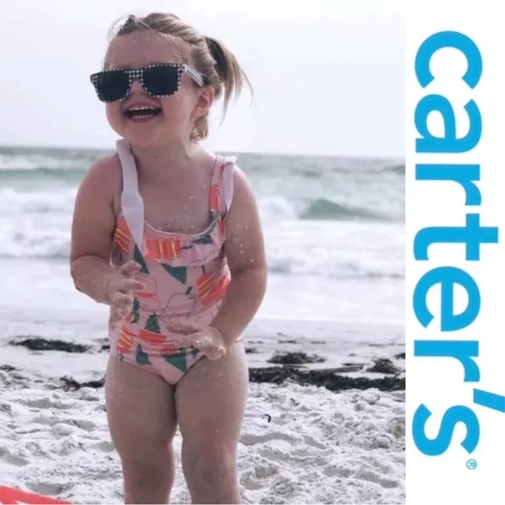 Carter's | Pink Ice Cream Flutter Sleeve One Piece Swimsuit | Size 18 Months